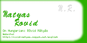 matyas rovid business card